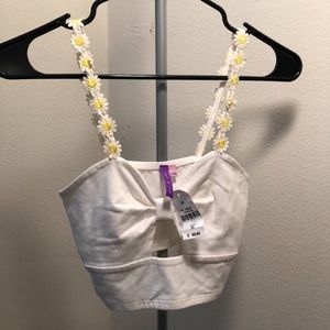 LF white crop top